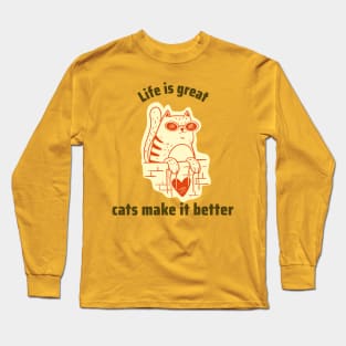 My life is better with cats Long Sleeve T-Shirt